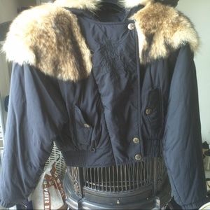 M. Miller Ski Hooded Fur Trim Jacket Coat